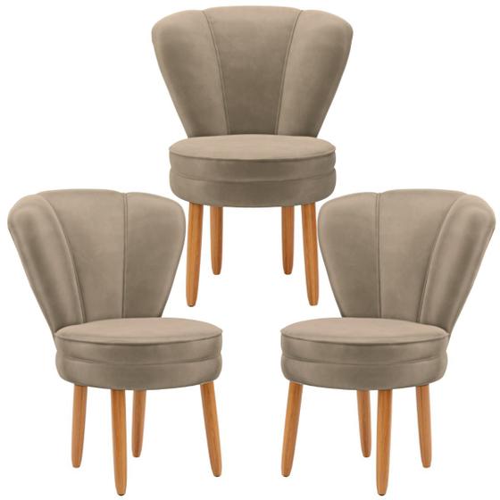 Imagem de Conjunto de 3 Poltronas para Sala Mesa de Jantar Decor Resistente