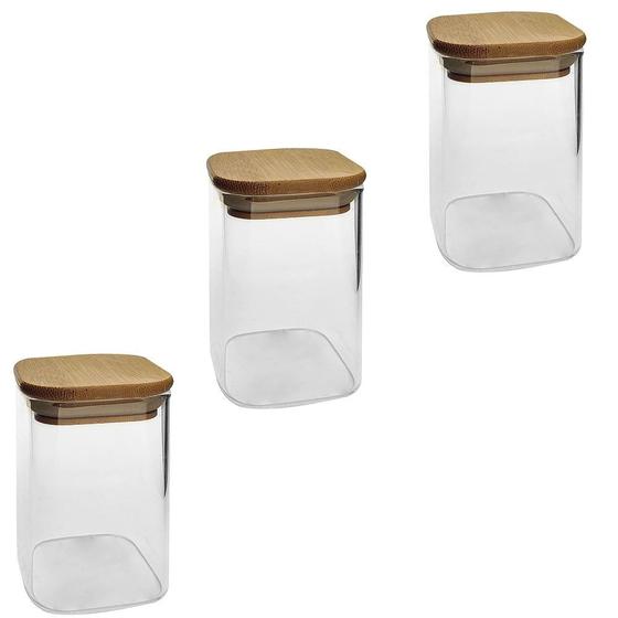 Imagem de Conjunto de 3 potes Hermetico temperos chas 10 x 6cm  250ML