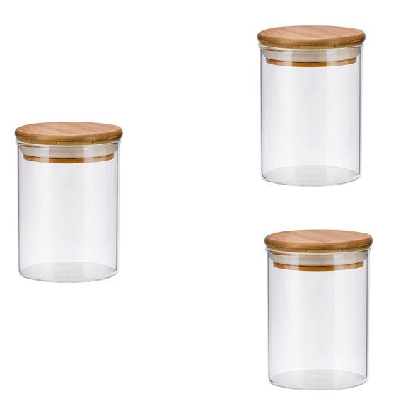 Imagem de Conjunto de 3 potes Hermeticos temperos chas 9,5 x 7cm 150ML