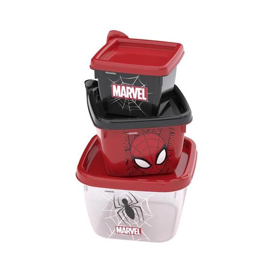 Imagem de Conjunto de 3 Potes Infantil Conect Plasútil Personagem 140 ml, 270 ml e 470 ml.
