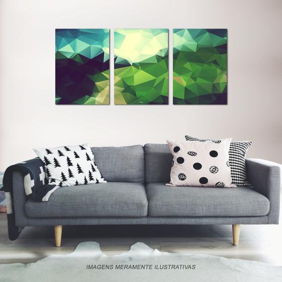 Imagem de Conjunto de 3 Quadros: Abstrato verde - 60x40