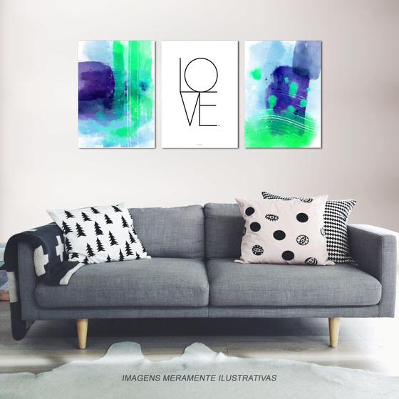 Imagem de Conjunto de 3 Quadros: Love - 60x40