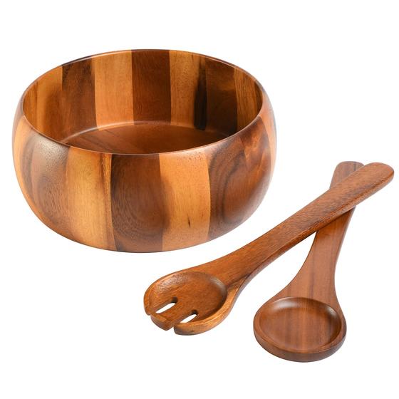 Imagem de Conjunto de 3 Saladeiras de Madeira de Acácia Gibson Home Laurel