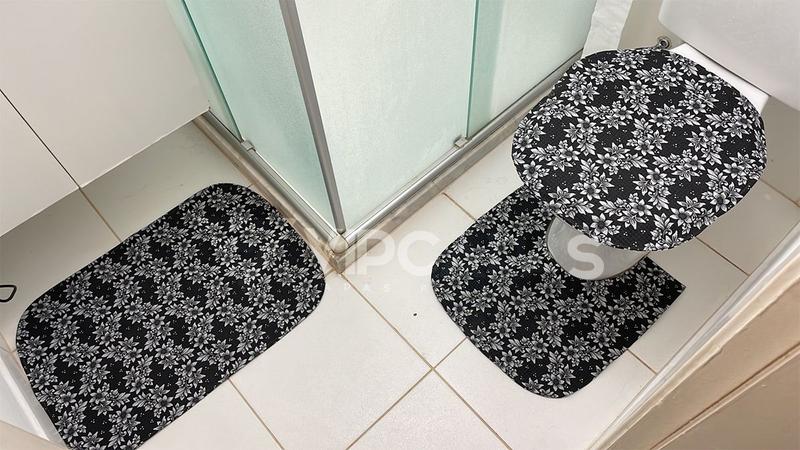 Imagem de  Conjunto de 3 Tapetes Banheiro Emborrachado Alta Absorção