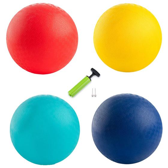 Imagem de Conjunto de 4 Bolas de Playground New Bounce com Bomba e 2 Pinos de 8,5 Polegadas