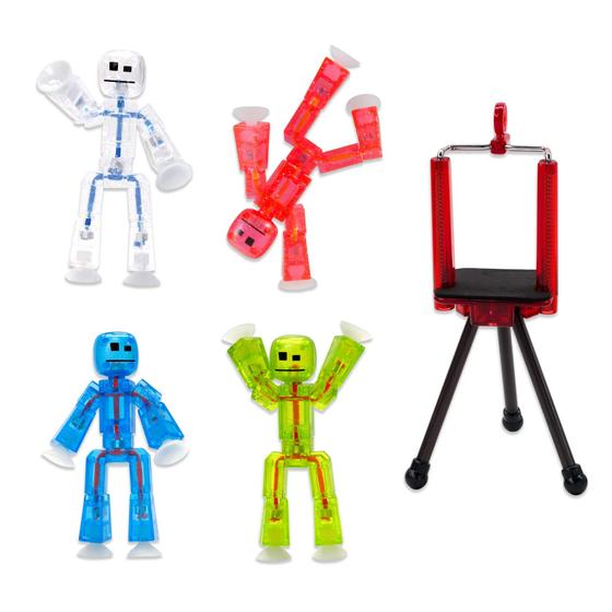 Imagem de Conjunto de 4 Bonecos de Ação Zing Stikbots com Tripé Móvel