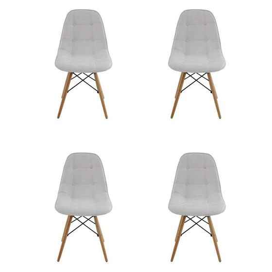 Imagem de Conjunto de 4 Cadeiras Eiffel Estofada Branca