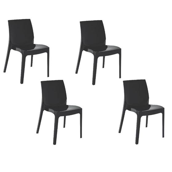 Imagem de Conjunto de 4  Cadeiras Plásticas Tramontina Alice Preta