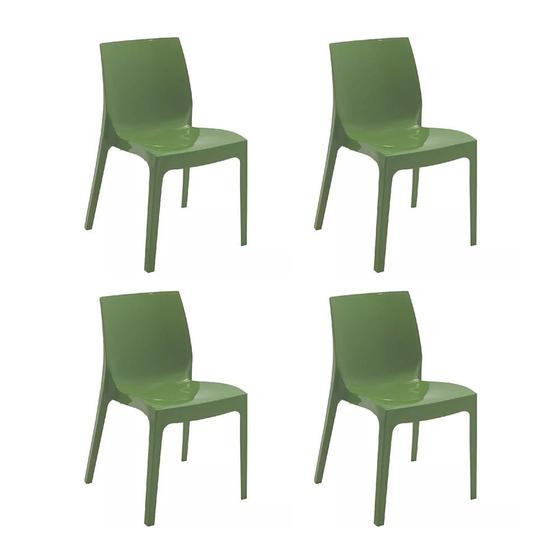 Imagem de Conjunto de 4 Cadeiras Tramontina Alice Verde Oliva