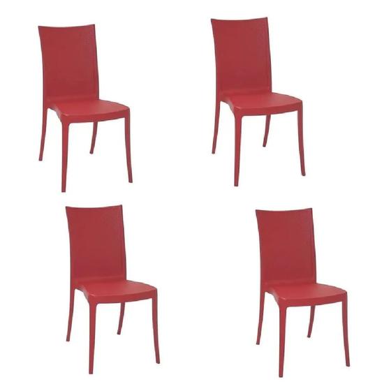 Imagem de Conjunto de 4 Cadeiras Tramontina Laura Vermelho
