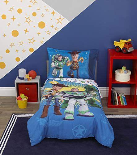 Imagem de Conjunto de 4 camas Toy Story  4 peças para crianças pequenas, azul/verde/amarelo