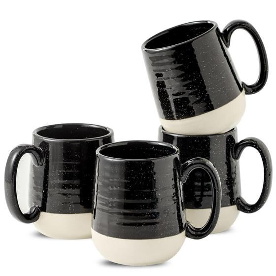 Imagem de Conjunto de 4 Canecas de Café Hasense Ceramic 450ml - Preta