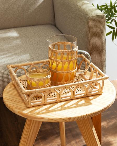 Imagem de Conjunto de 4 Copos Baixos de Vidro com Sisal 320ml