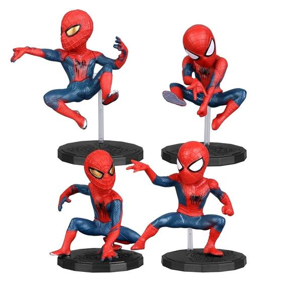 Imagem de Conjunto de 4 Figuras de Ação Homem-Aranha Disney - 6-8cm - Decoração de Anime Infantil