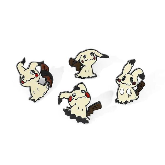 Imagem de Conjunto De 4 Pins De Esmalte De Animais De Desenho Animado Engraçado Mimikyu Broche Para Carteira