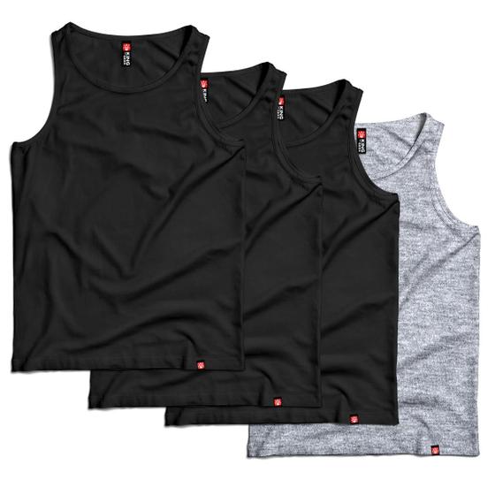 Imagem de Conjunto de 4 Regatas Básicas Masculinas em Algodão