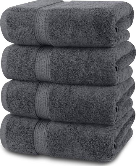 Imagem de Conjunto de 4 Toalhas de Banho Utopia Towels - 100% Algodão 600 g/m² (Cinza)