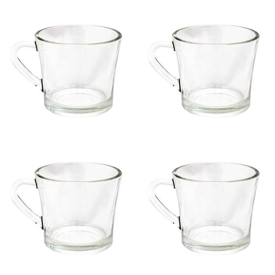 Imagem de Conjunto De 4 Xícaras Para Café Chá 185ml Com Alça Resistente Sem Pires