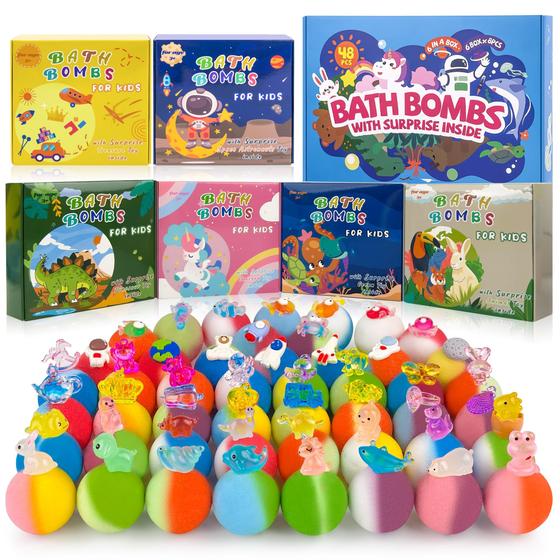 Imagem de Conjunto de 48 Bombas de Banho BYGGVIR para Crianças - Com Brinquedo Surpresa e Aromas