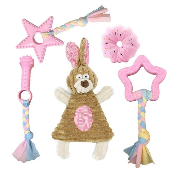 Imagem de Conjunto de 5 Brinquedos Volacopets para Cães Pequenos - Alivia a Dentição