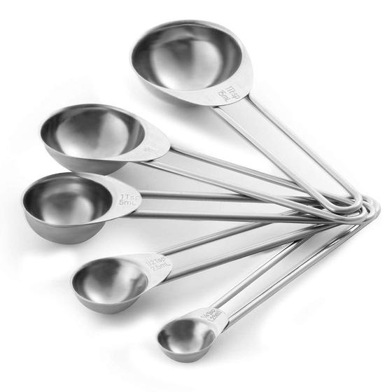 Conjunto De 5 Colheres Medidas Em Inox Menor preço em Conjunto De 5 Colheres Medidas Em Inox