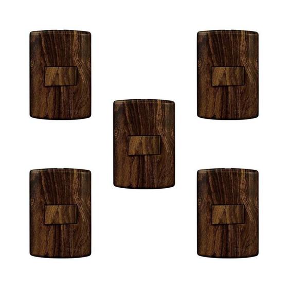 Imagem de Conjunto de 5 Interruptores de 1 Tecla Simples, Modular, com Placa 4x2 e Suporte
