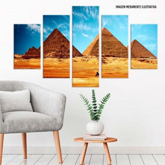 Imagem de Conjunto de 5 placas Decorativas em MDF 6mm Pirâmides