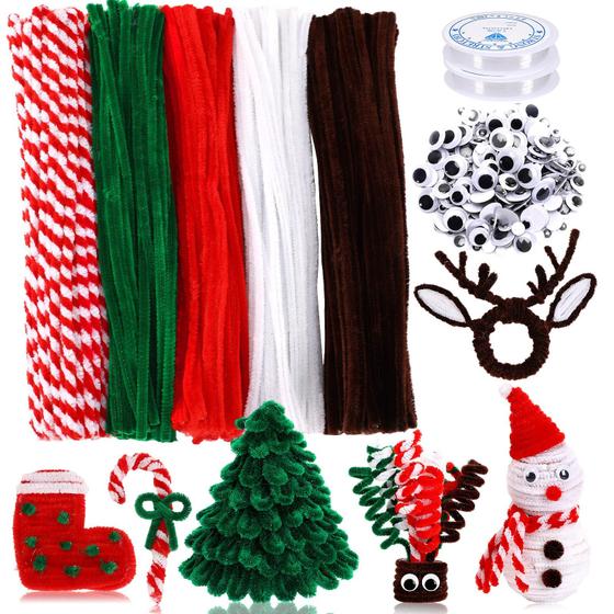 Imagem de Conjunto de 550 Limpa-Pipas de Natal UPINS com Hastes de Chenille