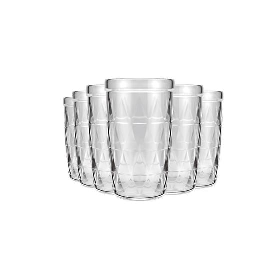 Imagem de Conjunto de 6 copos de vidro 270ml para agua suco bebidas nadir zumba