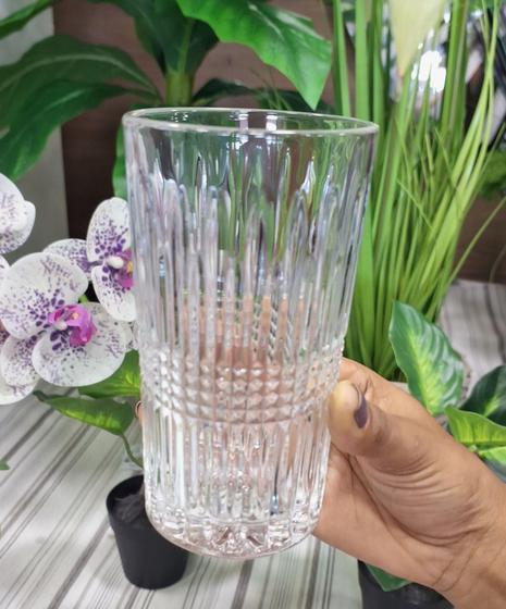 Imagem de Conjunto de 6 copos Viena de 360 ml, Cristal ecológico, lapidado - Haus