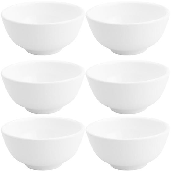 Imagem de Conjunto de 6 Cumbucas de Porcelana Brancas 200ml Bowls Lyor Clean Pequenos 10,5x5cm