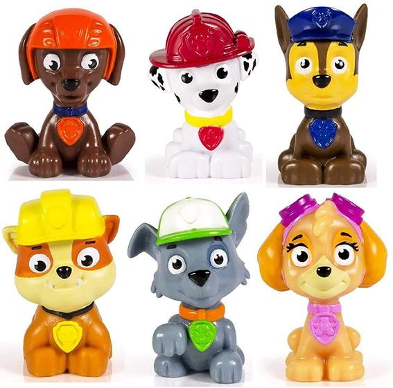 Imagem de Conjunto de 6 minibonecos Toy Kids Paw Patrol  Rocky, Zuma, Skye, Rubble, Marshall e Chase