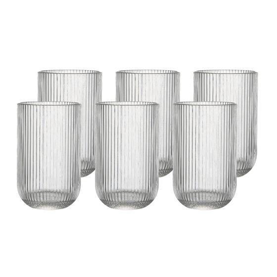 Imagem de Conjunto de 6 Peças Copos Altos Vidro Reluz 430ml Haus
