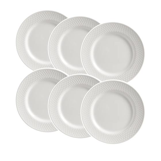 Imagem de Conjunto de 6 Pratos Sobremesa de Cerâmica Satin White 21cm - Alleanza