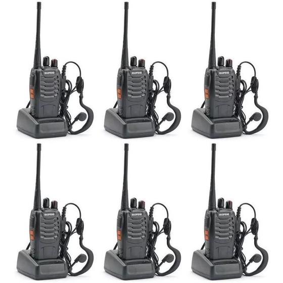 Imagem de Conjunto De 6 Rádios Walkie-talkie Imediatos Baofeng Bf-888s
