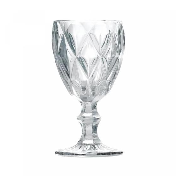 Imagem de Conjunto de 6 Taças de Vinho de Vidro, Diamond 265ml  LYOR