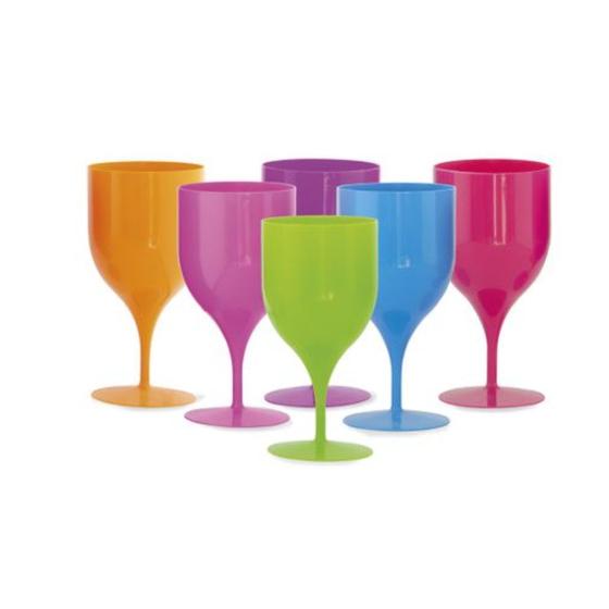 Imagem de  Conjunto de 6 Taças Multiuso Kit de Taças Plásticas Para Água, Vinho, Coquetéis, Drinks, Doces e Sobremesas