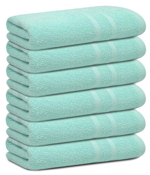 Imagem de Conjunto de 6 Toalhas de Banho Looperry - 100% Algodão, 60x120cm, 450g/m² - Azul-Petróleo