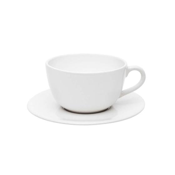 Conjunto de 6 Xícaras Grandes 200ml Com Pires Unni White Menor preço em Conjunto de 6 Xícaras Grandes 200ml Com Pires Unni White