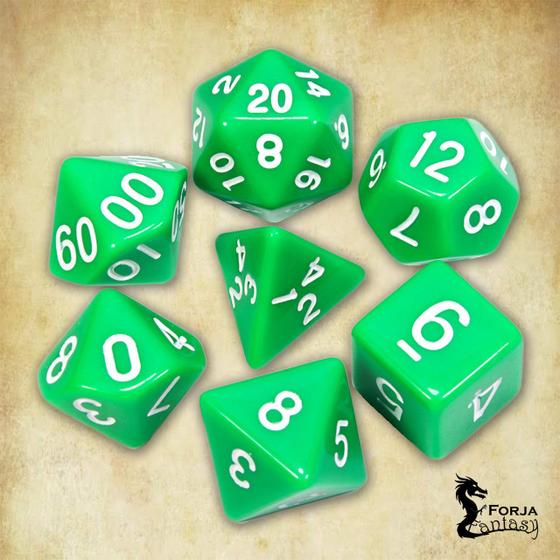 Imagem de Conjunto de 7 dados- Verde - RPG