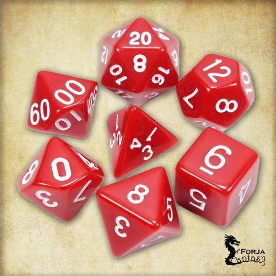 Imagem de Conjunto de 7 dados- Vermelho - RPG