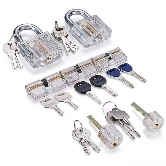 Imagem de Conjunto de 7 Fechaduras Transparentes Wokex - Cilindro Transparente
