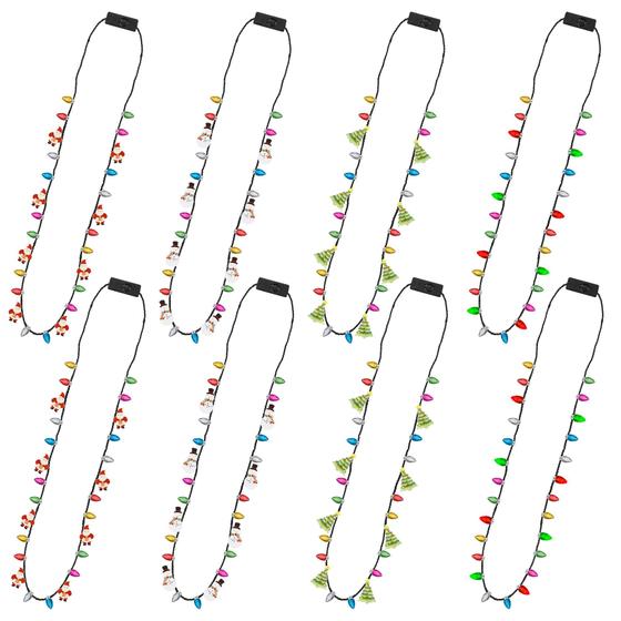 Imagem de Conjunto de 8 Colares de Luzes de Natal EOBOH - 3 Modos e 26 Lâmpadas
