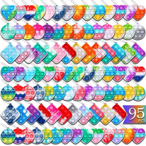 Imagem de Conjunto de 95 Brinquedos Fidgets com Chaveiros - Mini Fidget Toys