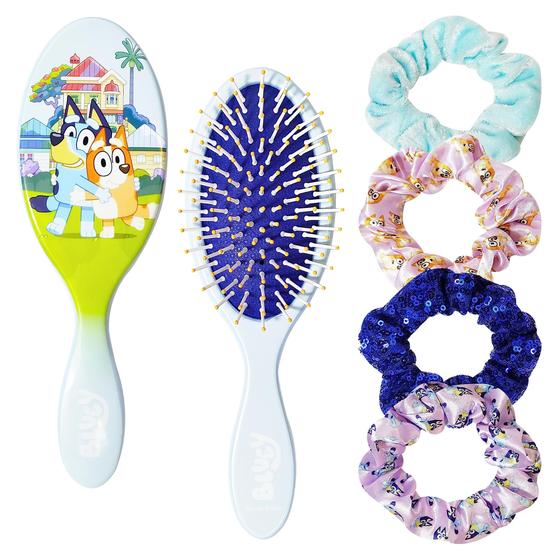Imagem de Conjunto de Acessórios de Cabelo LUV HER Bluey - Escova Desembaraçadora com 4 Elásticos