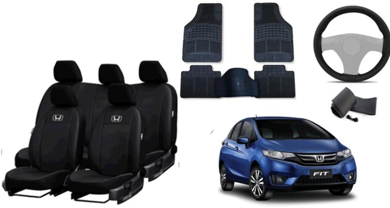 Imagem de Conjunto de Acessórios Fit 08-23: Capa de Couro, Tapete e Capa de Volante para Seu Carro