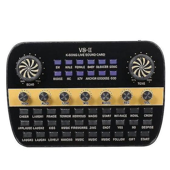 Imagem de Conjunto de Acessórios para Computador V8 - Placa de Som com Mixer de Áudio Ajustável