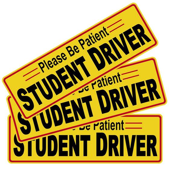 Imagem de Conjunto de adesivos, 3 peças, Student Driver, Please Be Patient