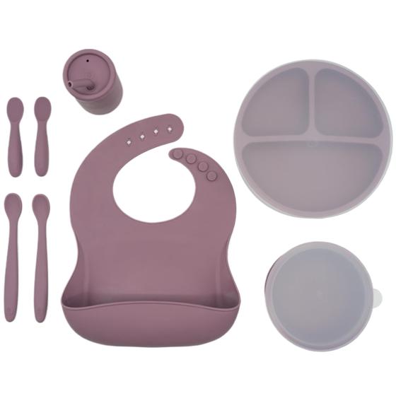 Imagem de Conjunto de alimentação WeeSprout Baby Led Weaning Silicone Purple