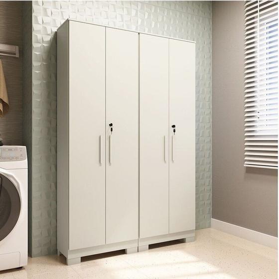 Imagem de Conjunto de Armário Multiuso 2 Peças 100% Mdf Prisma Espresso Móveis